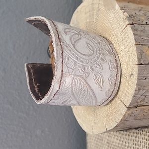 Paisley Print Leather Cuff
